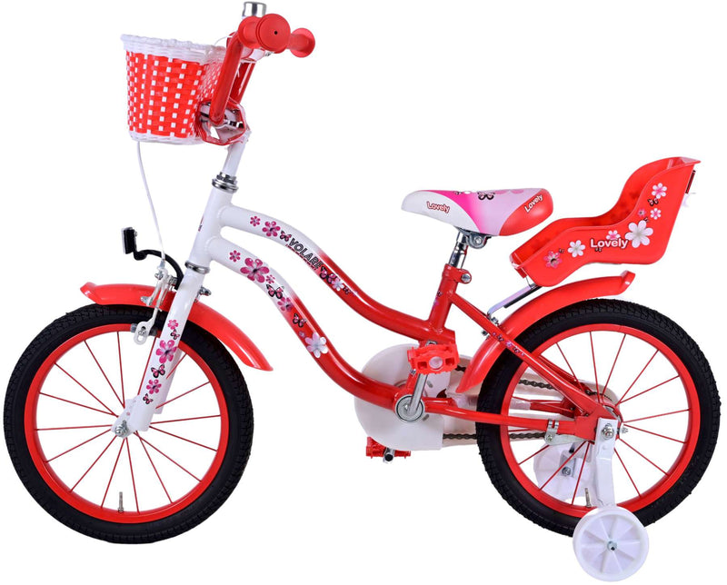 Load image into Gallery viewer, Volare Lovely Kinderfiets Meisjes 16 inch Rood Wit
