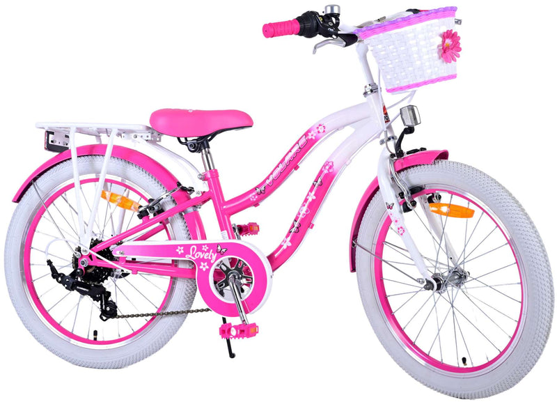 Afbeelding laden in galerijviewer, Volare Lovely Kinderfiets - Meisjes - 20 inch - Roze - 7 versnellingen
