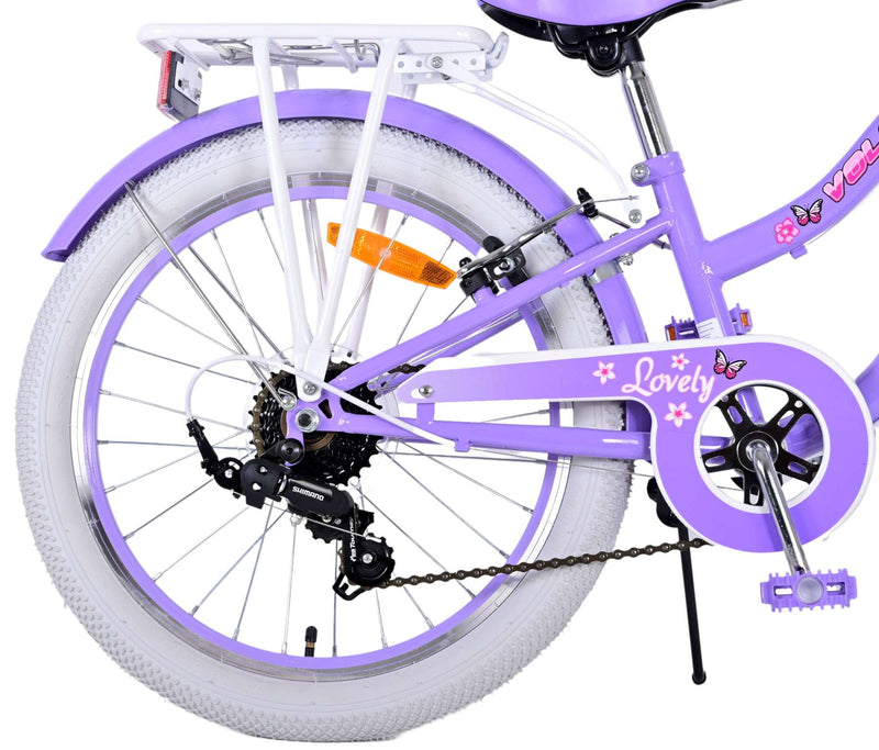Afbeelding laden in galerijviewer, Volare lovely kinderfiets - meisjes - 20 inch - paars - 7 versnellingen

