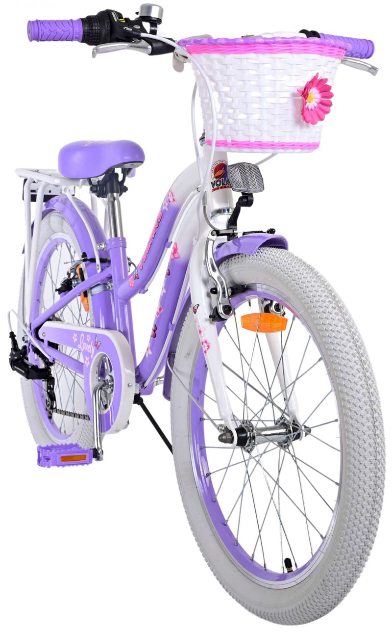 Afbeelding laden in galerijviewer, Volare lovely kinderfiets - meisjes - 20 inch - paars - 7 versnellingen

