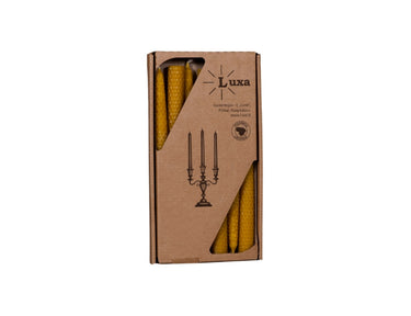 Luxa kaarsen in honingraatlook - bijenwas - 24cm - 7 st.