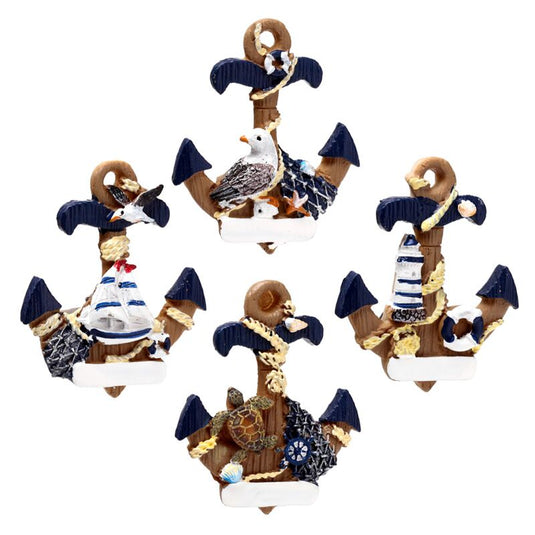 Anker handbeschilderde zee strand souvenir magneet