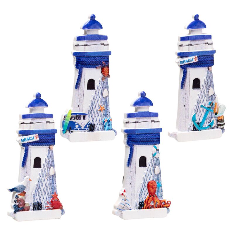 Load image into Gallery viewer, Blauwe vuurtoren 3d zee strand souvenir magneet
