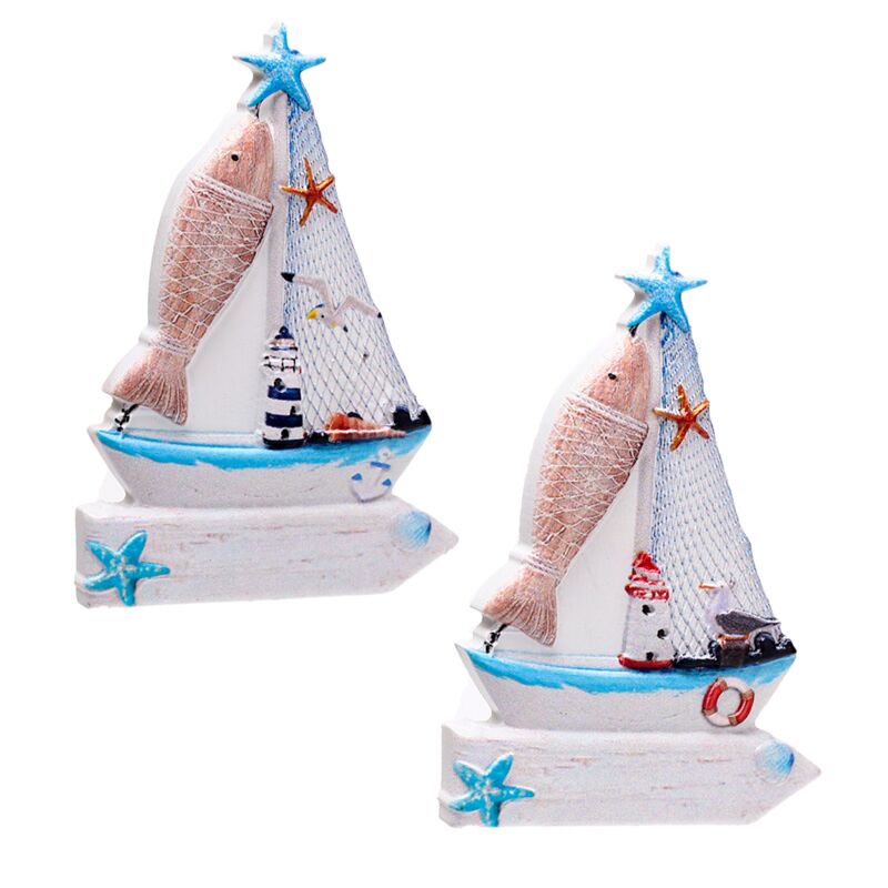 Load image into Gallery viewer, Zeilboot bord vis 3d zee strand souvenir magneet
