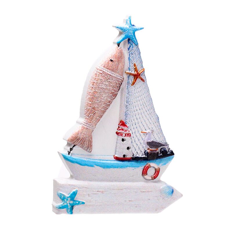 Load image into Gallery viewer, Zeilboot bord vis 3d zee strand souvenir magneet
