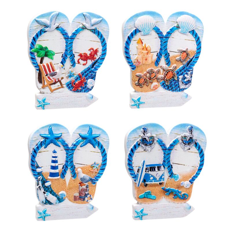 Load image into Gallery viewer, Strandslipper bord 3d zee strand souvenir magneet
