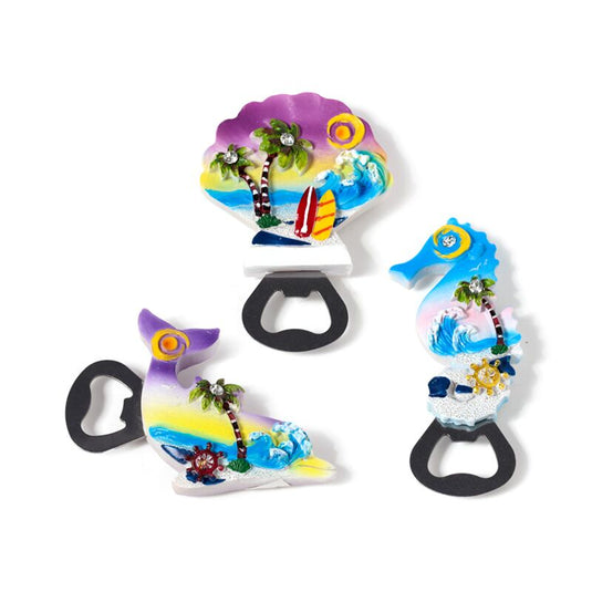 Strand souvenir magneet flesopenerr zeelleven