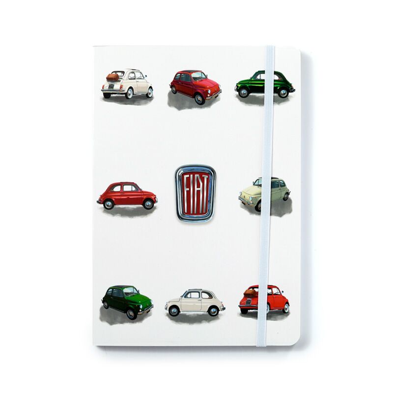 Load image into Gallery viewer, Fiat 500 retro gerecycled a5 gelinieerd notitieboekje
