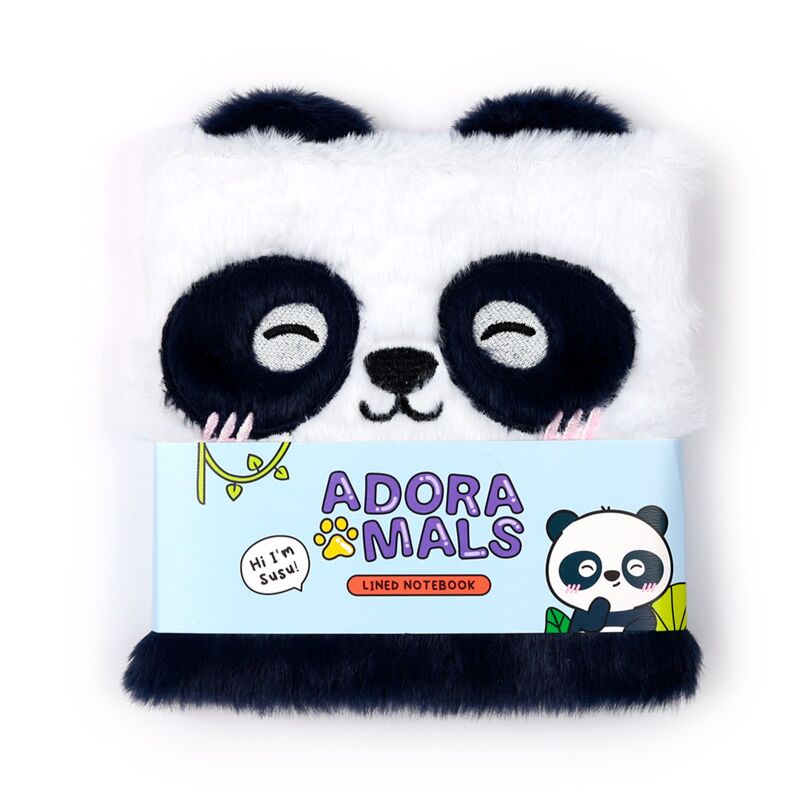 Load image into Gallery viewer, Adoramals panda fluffig notitieboekje
