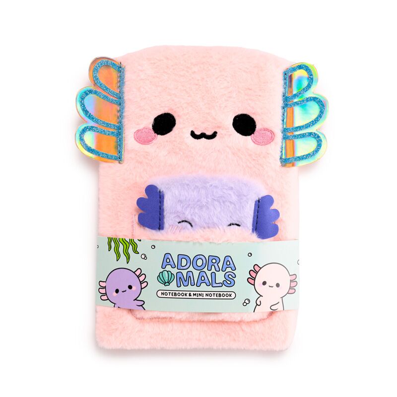 Load image into Gallery viewer, Nino adoramals maddie de axolotl pluche notitieboekje buidel
