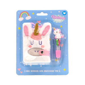 Unicorn magic mini notitieboekje a7 4-kleuren pen