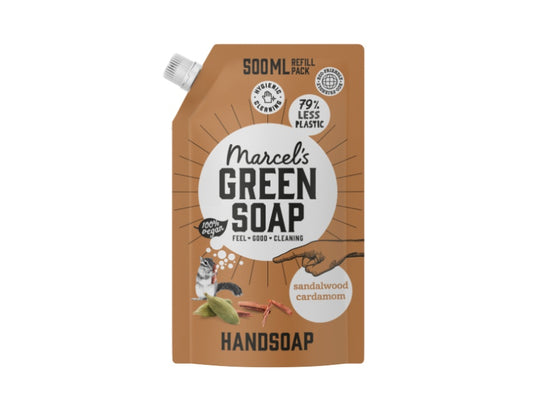 Marcel's green soap handzeep sandelhout kardemom 500ml navulzak