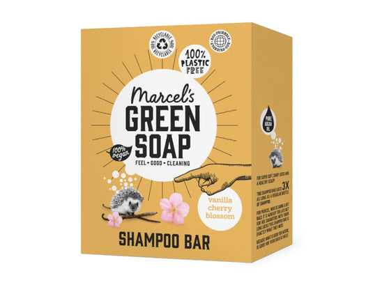 Marcel's green soap shampoo bar - vanille kersenbloesem - 90g