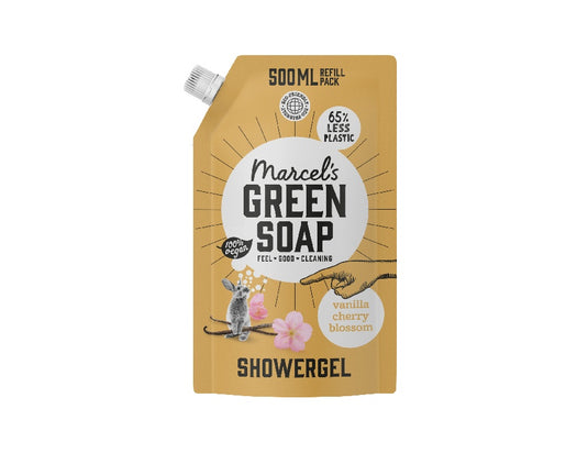 Marcel's green soap shower gel - vanille kersenbloesem - navulling - 500ml
