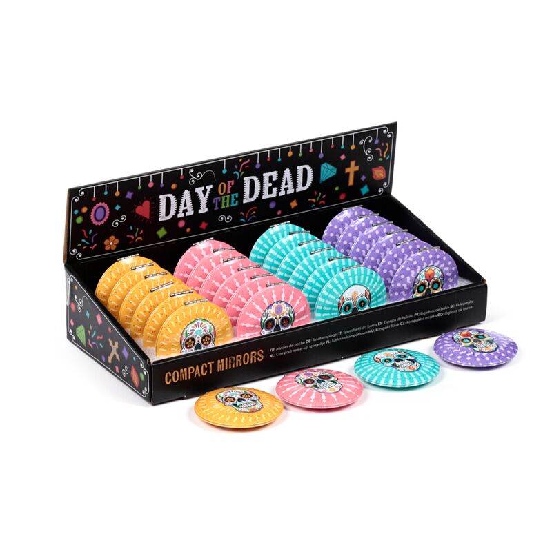 Load image into Gallery viewer, Dia de los muertos compact make up spiegeltje
