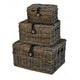Dr rieten v-ager mand m met deksel 32x24x18 grijs