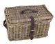 Dr rieten v-ager mand xl grijs met deksel 50x40x30