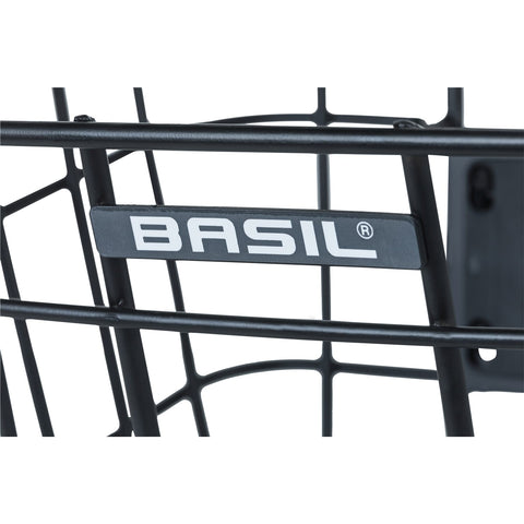 basil bremen alu kf - bicycle basket - front - black