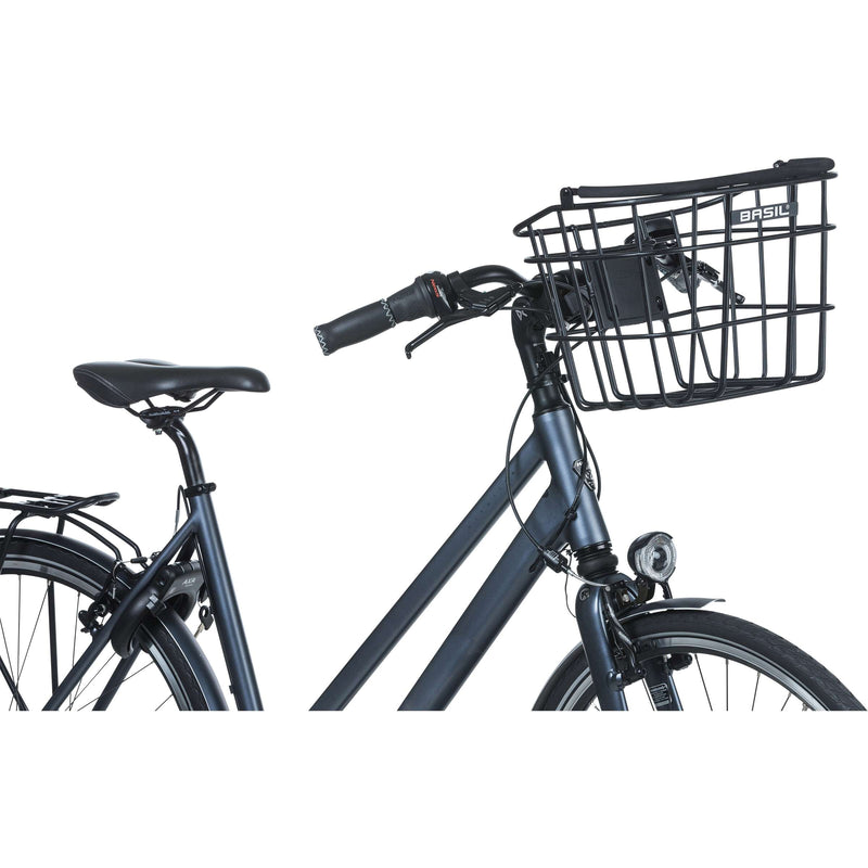 Load image into Gallery viewer, Basil Bremen Alu KF - fietsmand - voorop - zwart
