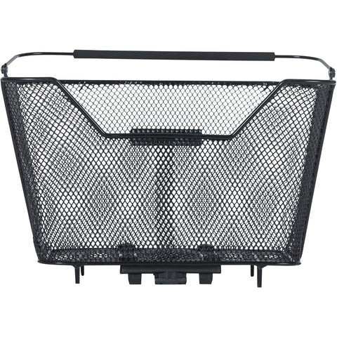 basil lesto mik - bicycle basket - on the back - black