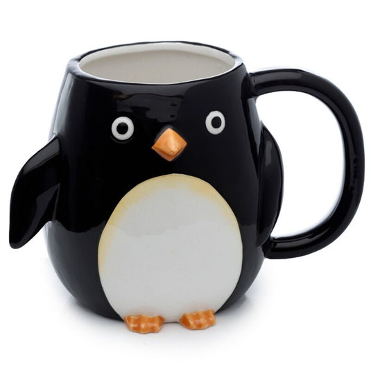 Ineengedoken pinguïn - gevormd handvat keramiek mok