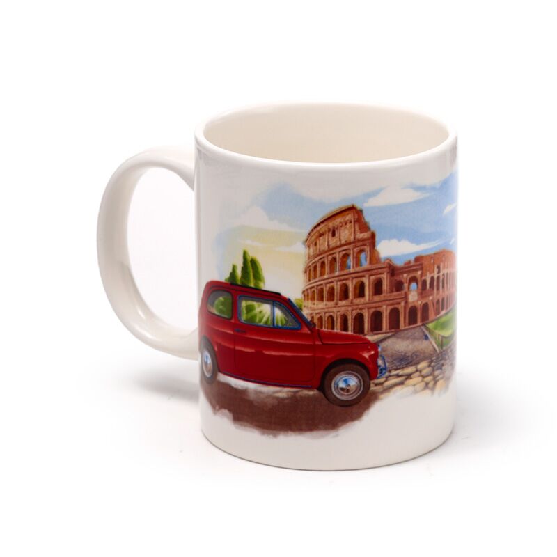 Load image into Gallery viewer, Fiat 500 rome porselein mok
