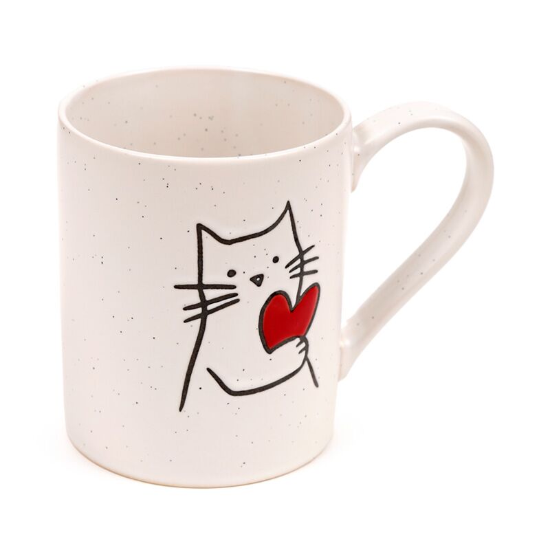 Load image into Gallery viewer, Kat met hart stoneware mok
