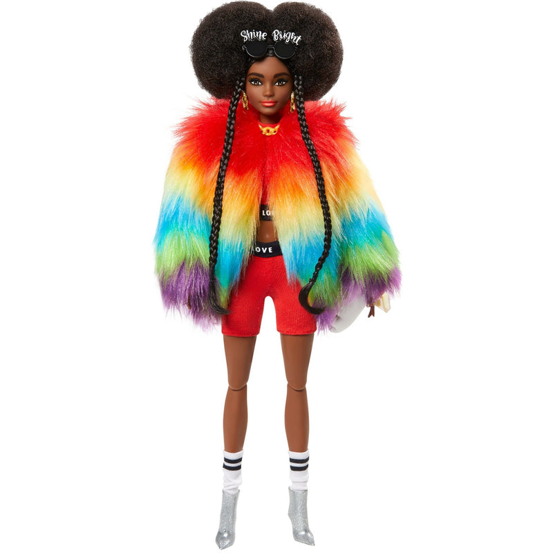 Load image into Gallery viewer, Mattel Extra Doll 1 Rainbow Coat with Pet Poodle
