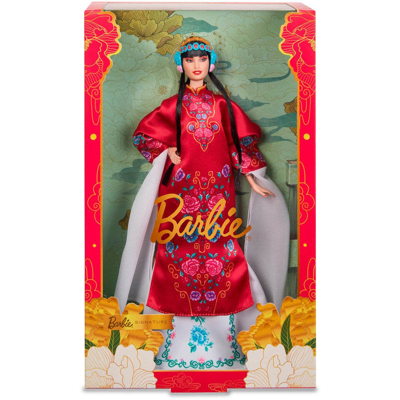 Load image into Gallery viewer, Mattel Signature Lunar Nieuwjaar Pop in rood bloemig gewa
