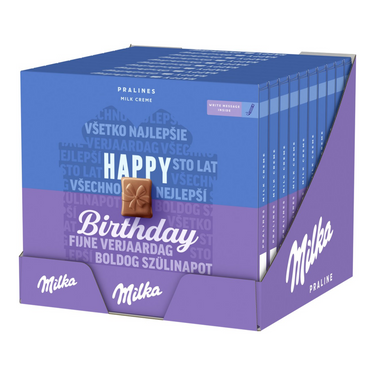 Milka happy birthday chocolade pralines doos 10 x 110g - 20 pralinés - bonbons en pralinés - verjaardag cadeau vrouw of man - geschenkset voor man en vrouw - chocoladecadeau - cadeautjes - liefde - bonbons