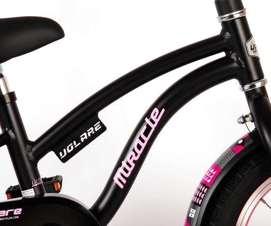 Volare Miracle Kinderfiets - Meisjes - 14 inch - Mat Zwart - Prime Collection