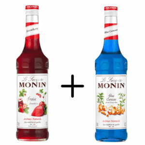 Monin siroop aardbei fraise + blue curacao