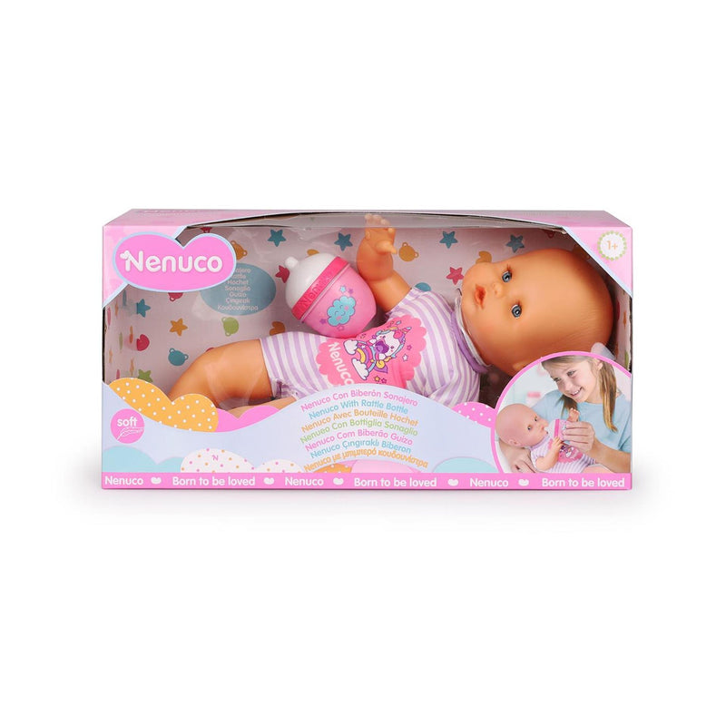Load image into Gallery viewer, Nenuco babypop 32cm met rammelaar fles
