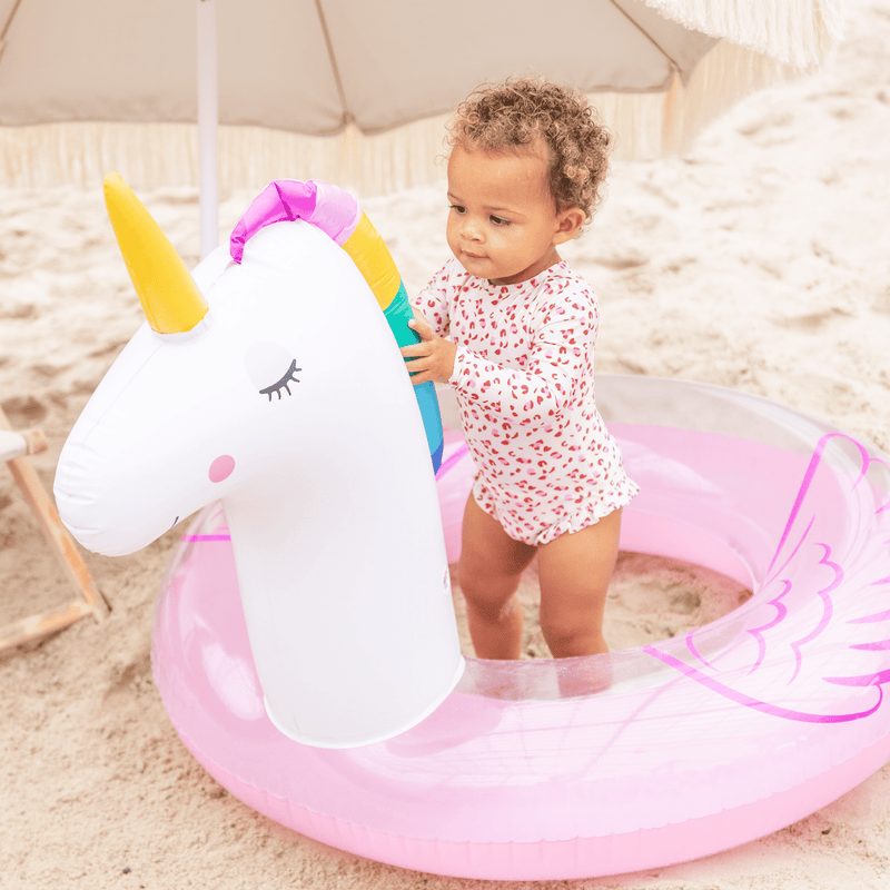 Load image into Gallery viewer, Dreamscape | roze witte unicorn dier zwemband ø 95 cm
