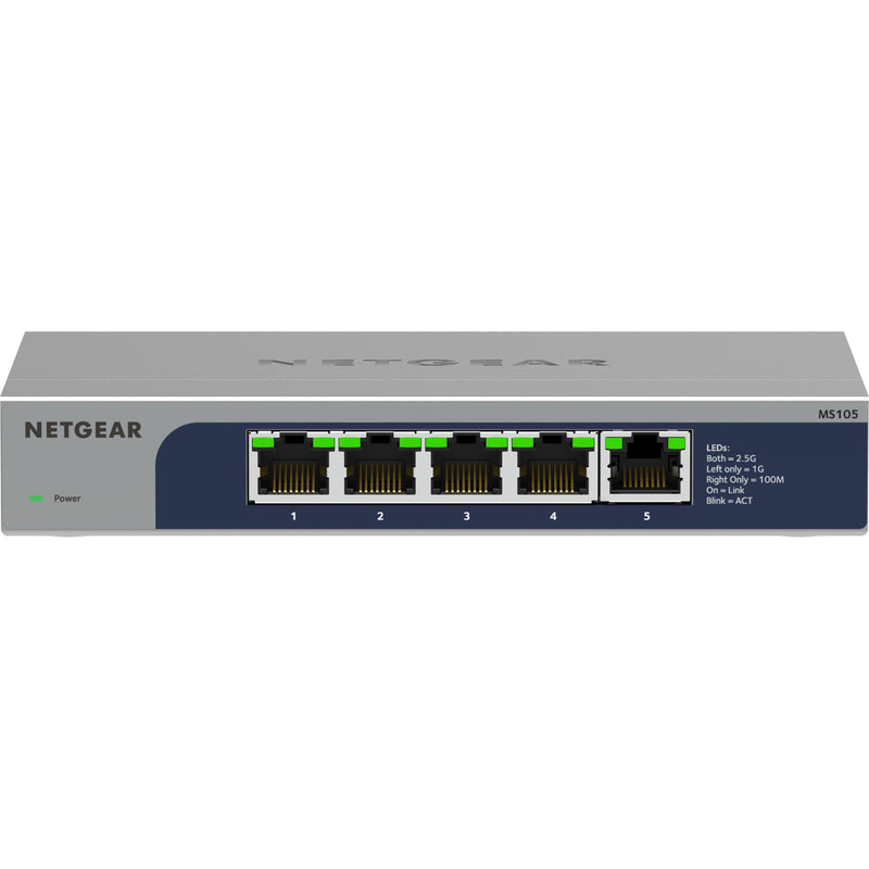 Load image into Gallery viewer, Netgear 5-poorts multi-gigabit 2,5g ethernet unmanaged switch, ms105 (grijs)
