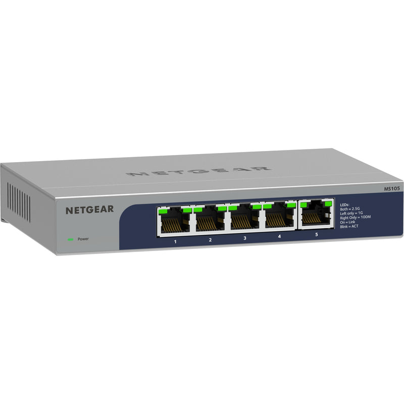 Load image into Gallery viewer, Netgear 5-poorts multi-gigabit 2,5g ethernet unmanaged switch, ms105 (grijs)
