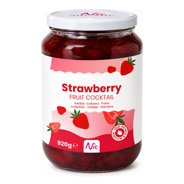 Nic aardbeien fruitcocktail pot (920 gram)
