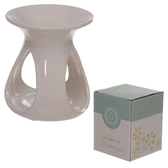 Traanvormige keramiek olie- en wax geurbrander wit
