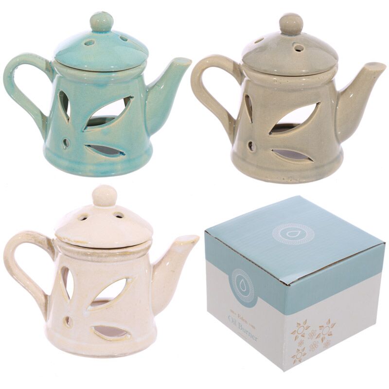 Load image into Gallery viewer, Keramiek theepot geurbrander met deksel
