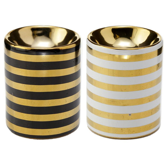 Eden metallic goud streep keramiek mini geurbrander - small