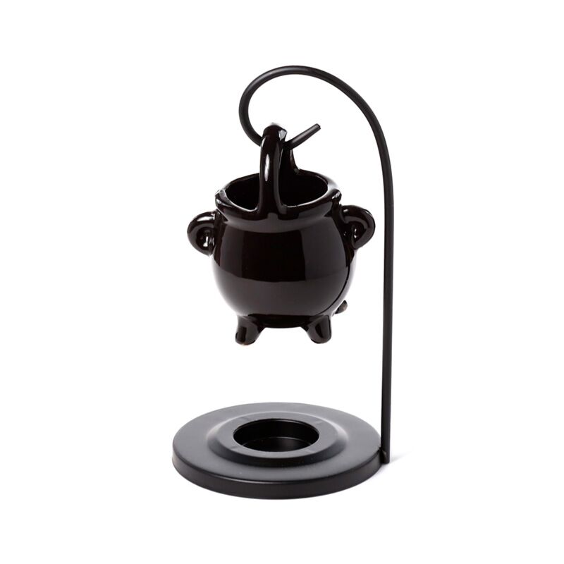 Load image into Gallery viewer, Zwarte ketel hangende geurbrander met stand

