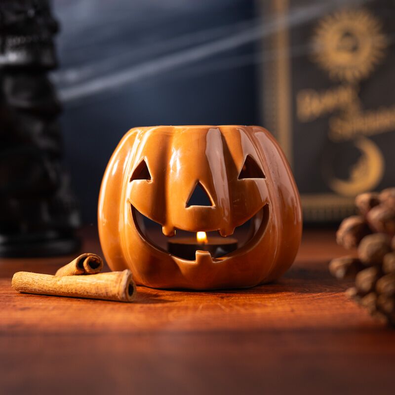 Load image into Gallery viewer, Pompoen jack o lantern keramiek geurbrander
