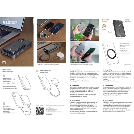 Optiline magsafe power bank, portable charger