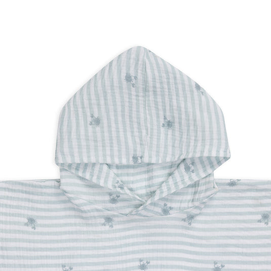 Crabby | wit groene hydrofiele strandponcho 52 x 52 cm