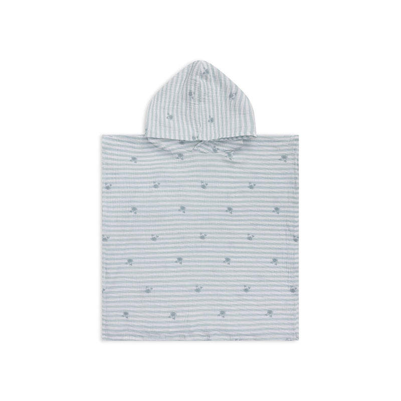 Load image into Gallery viewer, Crabby | wit groene hydrofiele strandponcho 52 x 52 cm
