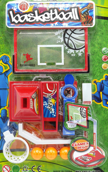 Bongers speelgoed basket bal setje op kaart, schiet de bal in de basket