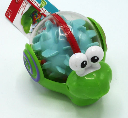 Duw slakje duw de slak vooruit en de balletjes gaan bewegen en maken een leuk geluidje.