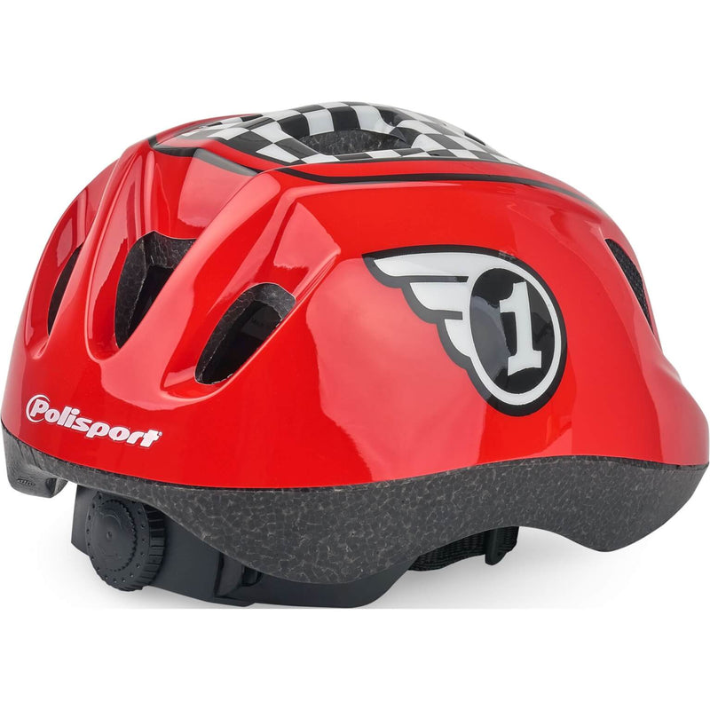 Load image into Gallery viewer, Polisport Kinderhelm Race. maat: XS (46 53 cm), kleur: rood zwart
