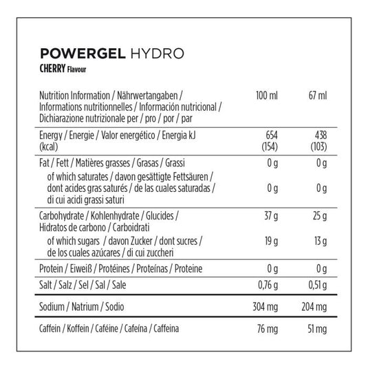 Powerbar powergel hydro (24 x 67ml) - cherry (caffeine)