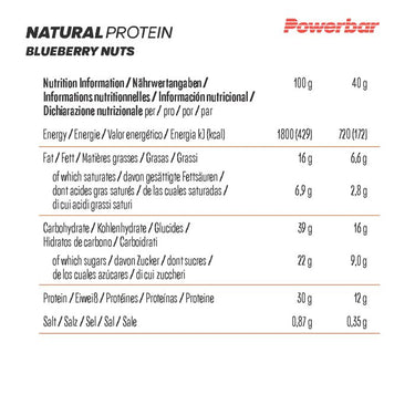 Powerbar natural protein (18 x 40gr) - blueberry nuts